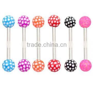 TR01037 resin body piercing jewelry , barbell tongue ring jewelry