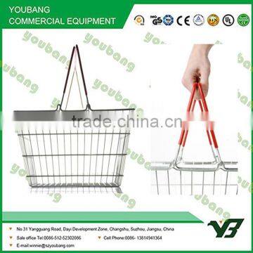 Double Handle Supermarket Shopping Basket , wire mesh shopping basket Silk screen printing                        
                                                Quality Choice