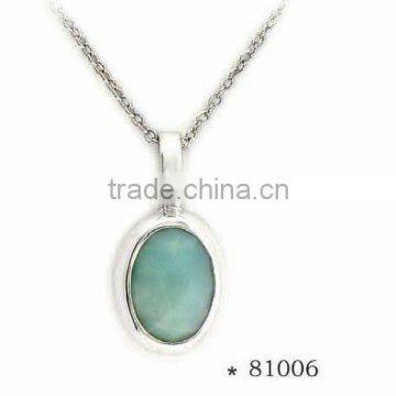 925 SIlver Jade Charm Pendant Necklace