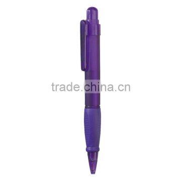 Plastic Tri-Grip Pen-Purple