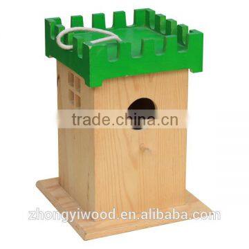 Trade assurance High quality outdoor decoration customized pine wooden bird house nest