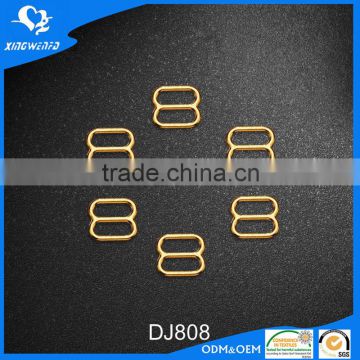 Gold plated metal bra strap adjuster slider buckle 8mm