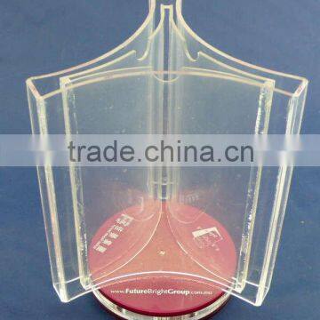 Customized rotating acrylic table tent display