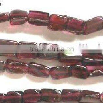 Garnet Smooth Brick Beads