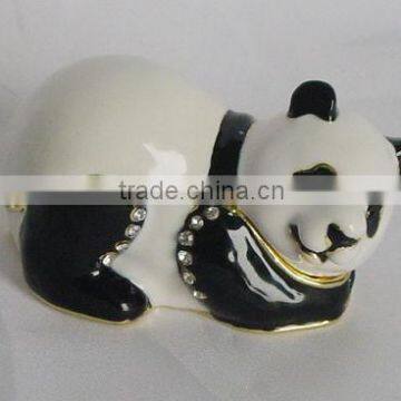 Lovely Panda Shaped Metal Jewelry Box