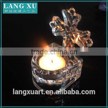 LX-Z140 handmade crystal glass cross shape candle holder