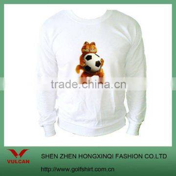 Long Sleeve White Fashion Round neck Sweatshirt with sublimation printing logo