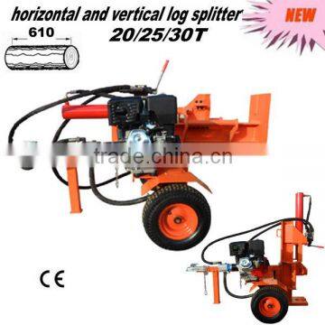 new type 20-30t 530-610mm horizontal and vertical hydraulic diesel wood splitter machine with take-off with CE from China