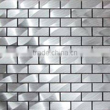 subway brushed stainless steel mosaic tile for backsplash