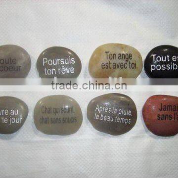 engraved pebbles