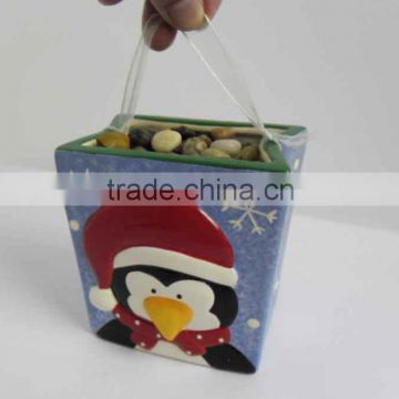 christmas design ceramic flower pot painting designs