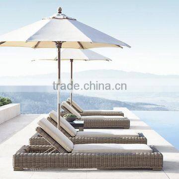 Hot Design Poly Rattan Sunbed 1.2mm Thickness Alu Frame With Power Coated
