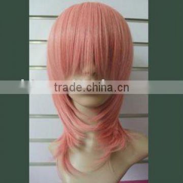 Wholesale cheap high temperature fiber japanese pink cosplay wigs