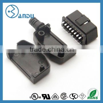 Dongguan factory:Univerial OBD handle OBD2 connector plug OBD bluetooth and GPS case