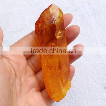 Natural Aura Quartz Crystal Titanium Coating Crystal Point photo-6