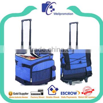 Wellpromotion fashion polyester cooler bag on wheel