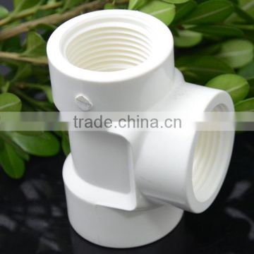 Germany standard din8077-8078 pvc fittings female threded cross tee