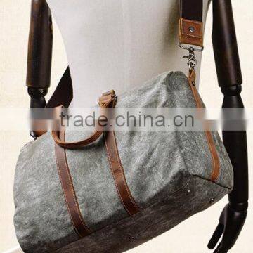 Canvas with genuine leather duffle bag Shenzhen 18 Years Manufacturer