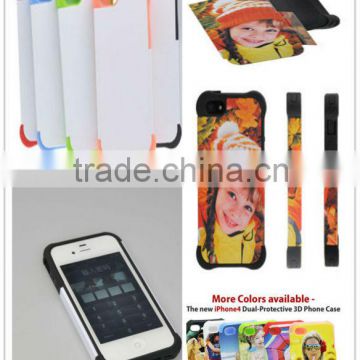 Sublimation Dual Protective Phone Cover; 3d Sublimation Cases for Iphone 4/4s; 3d phone cases for Iphone4/4s