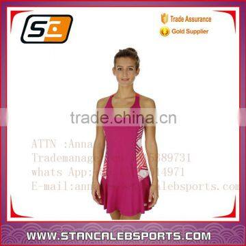 Stan Caleb fashion girls red tennis skirts /tennis dress with sublimation