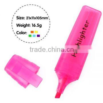 4.2'' flat barrel highlighter pen , chisel tip marker pen