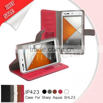 Wholesale alibaba leather phone case for Sharp Aquos SHL23