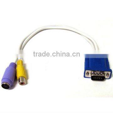 VGA TO TV RCA S-VIDEO ADAPTER CONVERTER CABLE LAPTOP PC