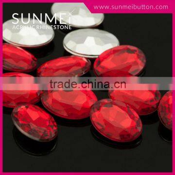 Taiwan Quality Red Siam Point Back Large Acrylic Diamond for Glue on