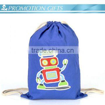 top quality logo printed cotton drawstring bag