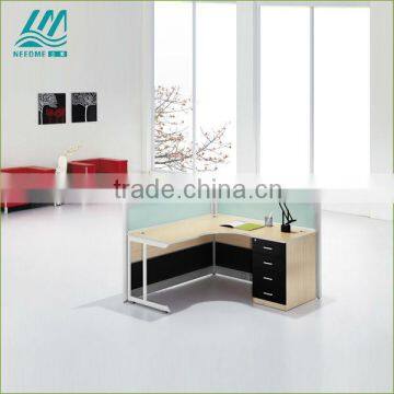 Hot sale cheap 320# partition office desk with locking wood drawers pedestal