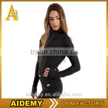Wholesale Bomber Spandex Jackets/women Workout Yoga Lightweight Jacket Women Activewear Hoodies photo-2