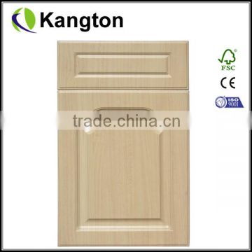 Morden design oak wood grain PVC kitchen cabinet door