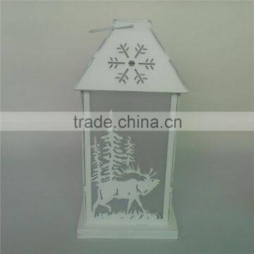 Deer pattern Christmas wood candle holder