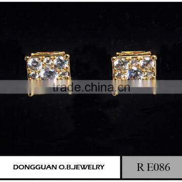 Fancy design gold earring designs, stud design gold earring models, Gold diamond earring