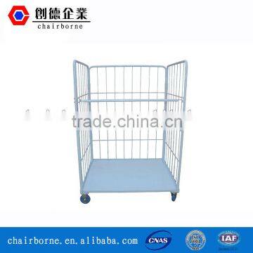 Foldable three sides material handling steel roll containers