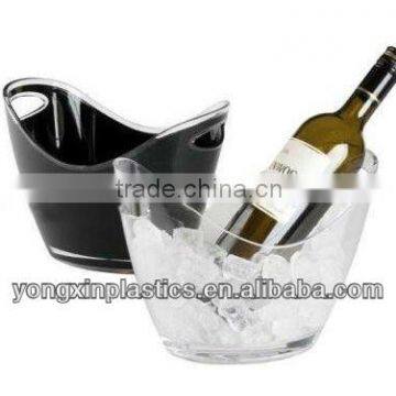 clear plastic galvanized ice bucket with stand