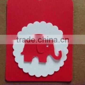 Red & White Paper Hang Tags Baby Shower Party Favor Label Gift Elephant DIY photo-2