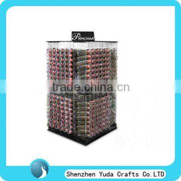 custom acrylic cosmetic retail store display rack rotating lipstick display lipstick organizer