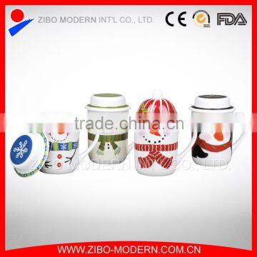 Christmas Gift Ceramic Coffee Mug with lid