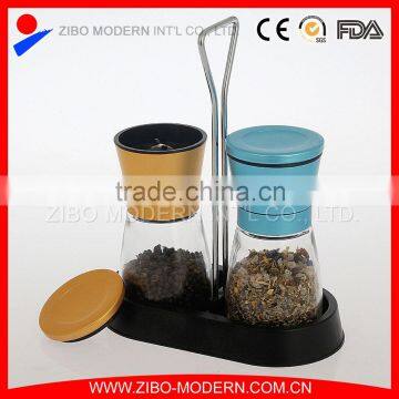 2pc Colored Metal Lid Salt and Pepper Mill Set photo-2