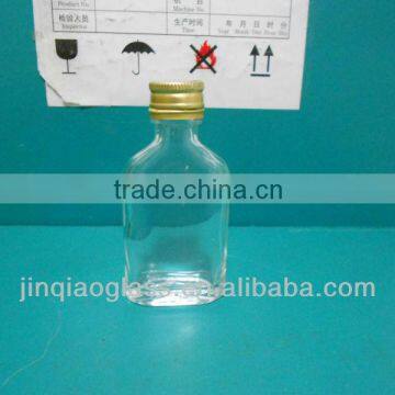 20ml mini glass liqueur bottle with golden cap