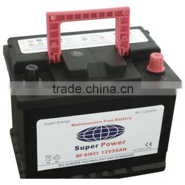 12V/55AH MF auto battery,EN standard.