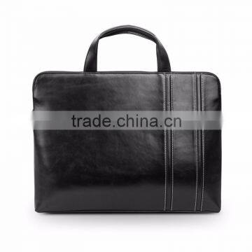 2016 new quality leather briefcase for lawyers Custom Laptop bag business man bag file folders