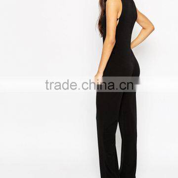 2016 Wholesale Cheap Side Lacing Sleeveless Slim Jumpsuit Playsuit for Women photo-5