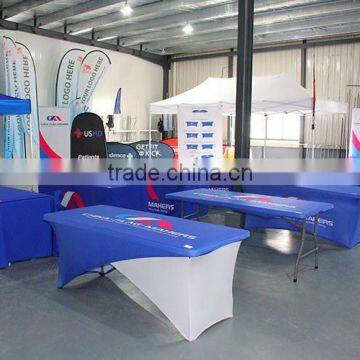 Custom Tradeshow Cheap Polyester Advertise Meeting Tablecloth photo-3