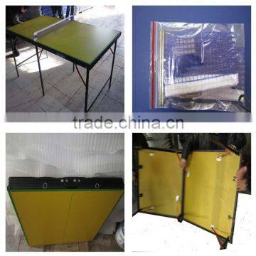 Yellow high quality 15mm MDF top table tennis table for low price MINI table