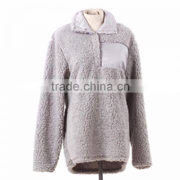 Wholesale Lady Fleece Sweatshirt Monogram Sherpa Pullover