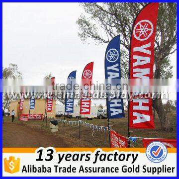 High Quality Custom Printed Logo fiberglass pole polyester outdoor advertising Beach Flag