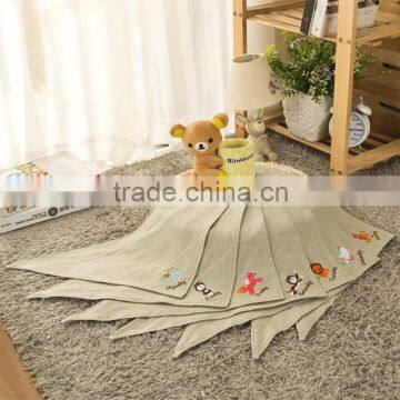 GOTS organic 100% cotton baby bibs, scarfs and burp with exquisite embroidery plain green