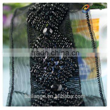 Pop top 2015 China wholesale new fashion beaded crystal trim for bridal accessory